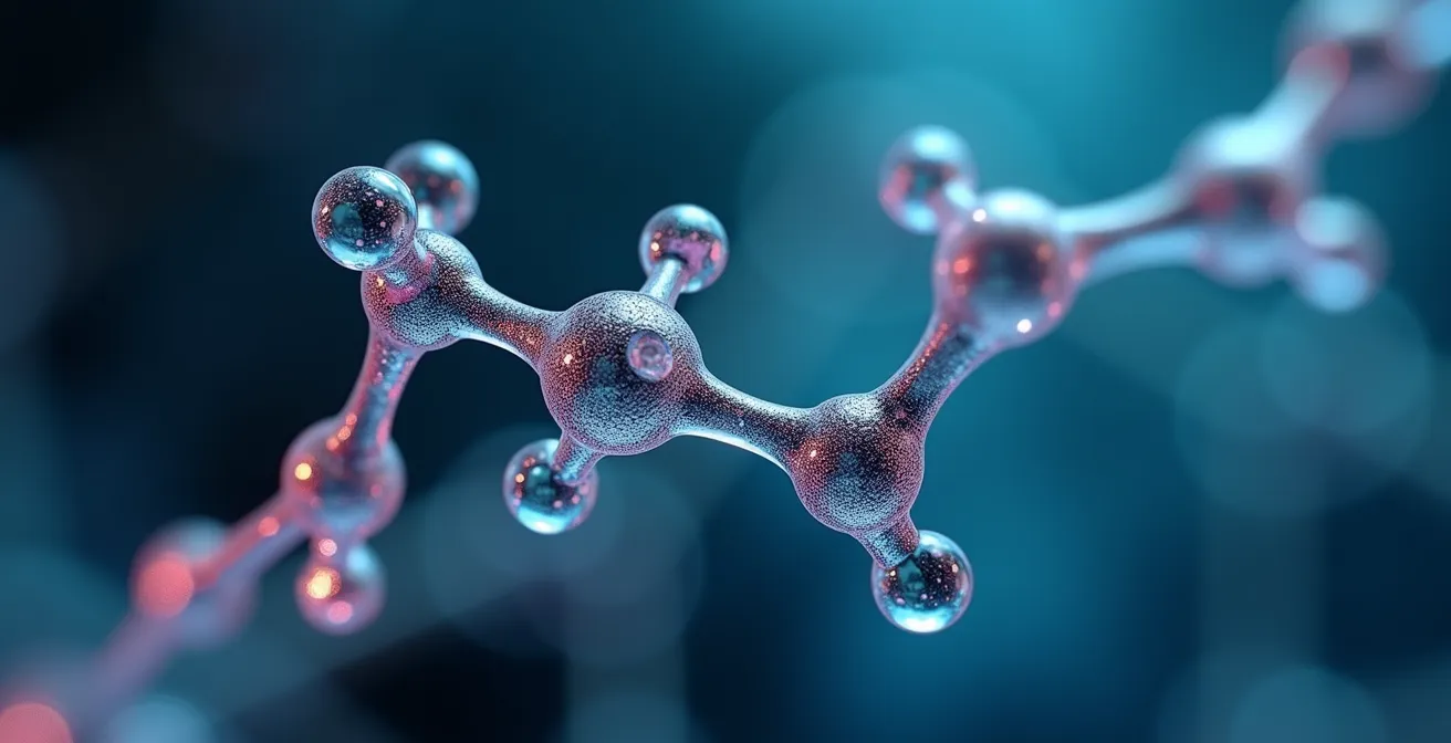 Schéma visuel montrant les molécules de neurotransmetteurs (dopamine, sérotonine, endorphines) circulant dans un environnement coloré, symbolisant l'activité neurochimique pendant l'effort physique